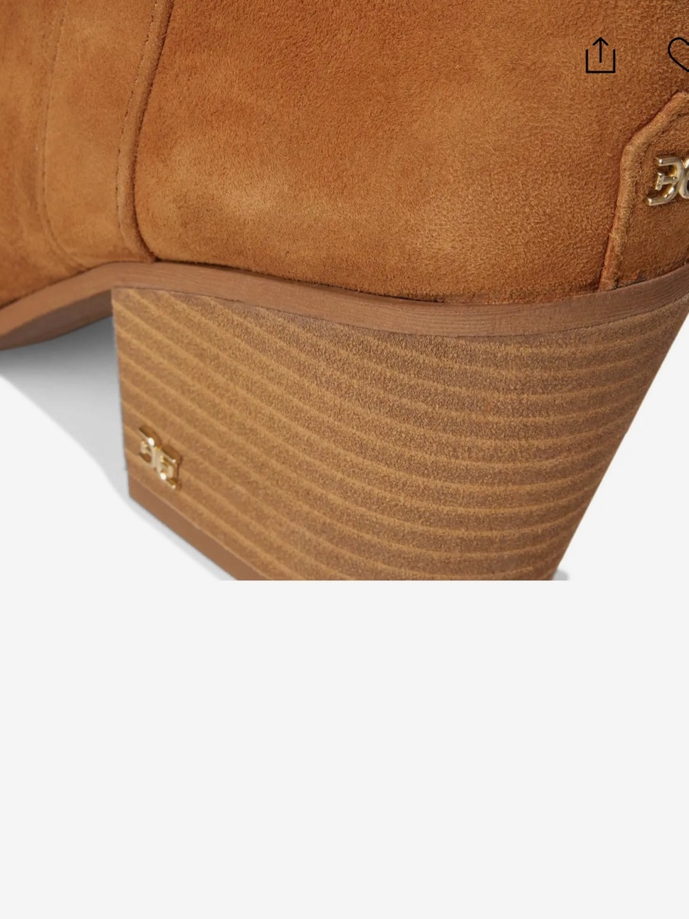 San Edelman Wyatt Tall Suede Block Heel Boots - Brown - Picture 8 of 9